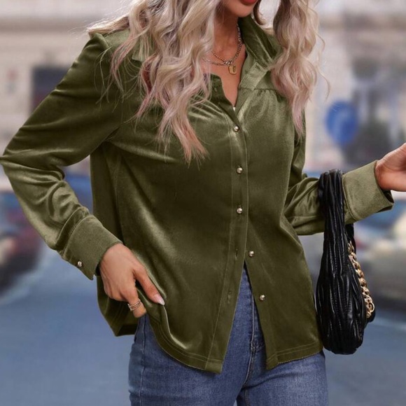 Luxe rust brown  button down shirt - Picture 13 of 15